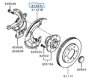 Bremsschild Mitsubishi vo. Links
