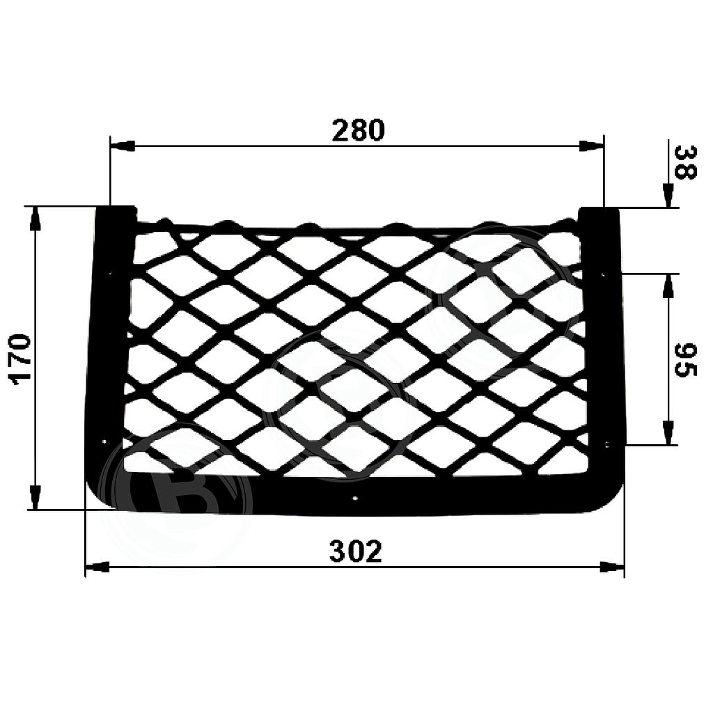 Gepäcknetz Schwarz 302X170Mm