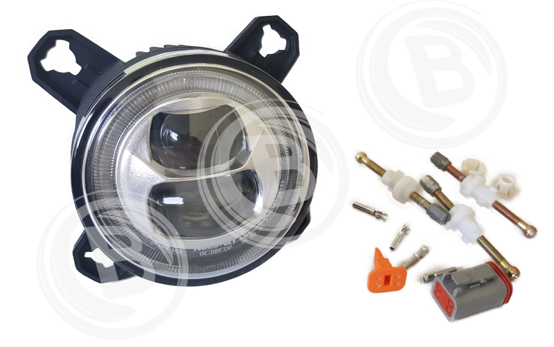 90 mm LED-Abblendscheinwerfer, G3,ECE &amp; SAE, mit Tagfahr- und Positionsleuchte 