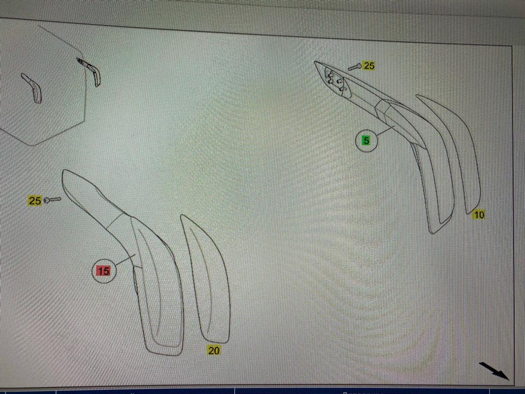 Specchio retrovisore esterno destro ripiegabile elettricamente S500
